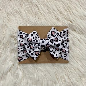 Cheetah Print Messy Bow Head Wrap